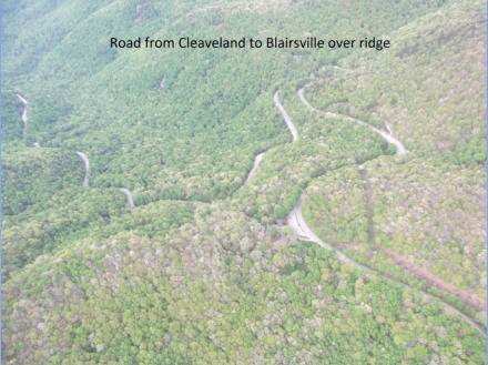 Road Cleveland to Blairsville